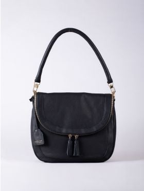 Tarraby Leather Shoulder Bag in Black