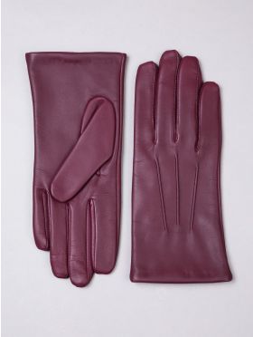 Becky II Leather Gloves in Berry Red