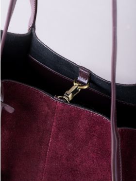 Mirehouse Suede Tote Bag in Berry