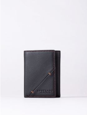 Allerdale Leather Tri-Fold Wallet in Dark Brown