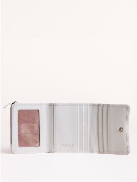 Small Leather Flapover Purse in White
