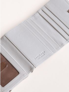 Small Leather Flapover Purse in White