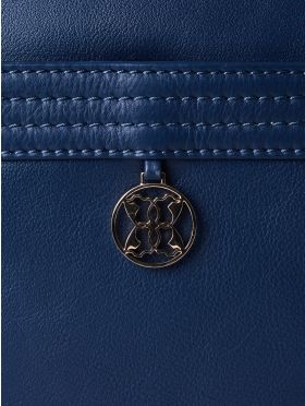 Cartmel Boxy Leather Cross Body Bag in Navy