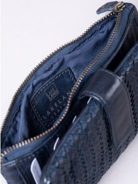 Wreay Large Leather Tab Purse in Navy
