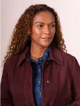 Southey Suede Jacket in Burgundy