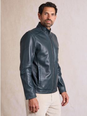 Penton Leather Jacket in Navy