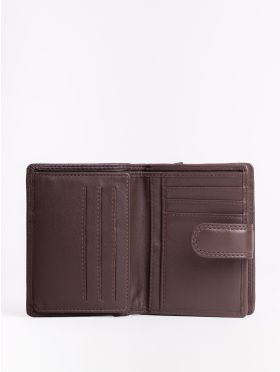 Small Leather Tab Purse in Brown