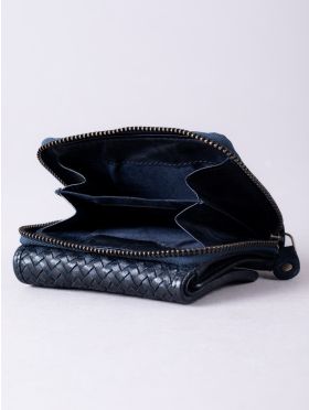 Wreay Small Leather Purse in Navy