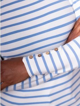 Everly Striped Top in Blue