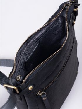 Harstone Large Leather Cross Body Bag in Black