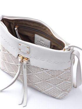 Wasdale Leather Cross Body Bag in Off White