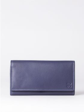Large Leather Purse in Purple