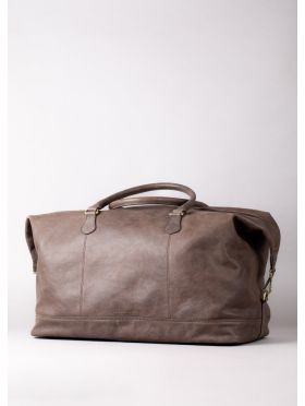 Hutton Large Leather Holdall in Chocolate Brown