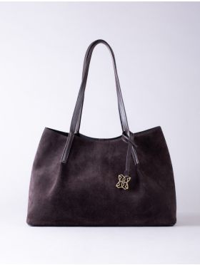 Mirehouse Suede Tote Bag in Chocolate Brown | Lakeland Leather