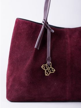 Mirehouse Suede Tote Bag in Berry