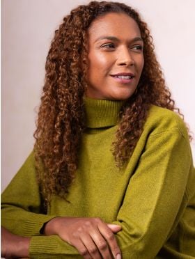 Felicity Roll Neck Jumper in Green