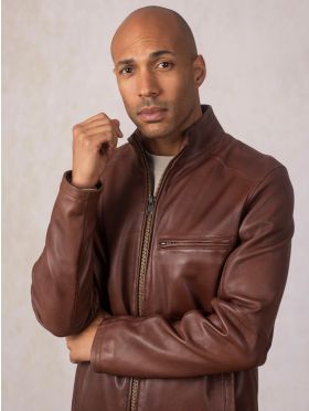 Penton Leather Jacket in Dark Cognac