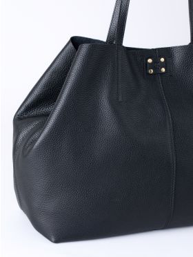 Tarraby Leather Tote Bag in Black