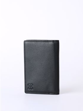 Bowston Tri-Fold Leather Wallet in Black