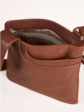 Allerdale Leather Cross Body Bag in Cognac