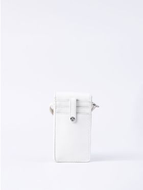 Bowness Leather Cross Body Phone Pouch in White
