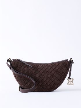 Mirehouse Suede Sling Bag in Chocolate Brown