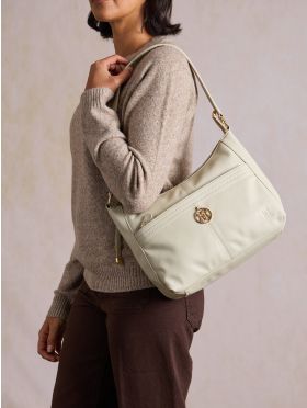 Cartmel Leather Shoulder Bag In Off White