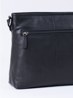 Farlam Leather Cross Body Bag in Black