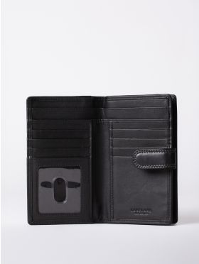 Medium Leather Tab Purse in Black