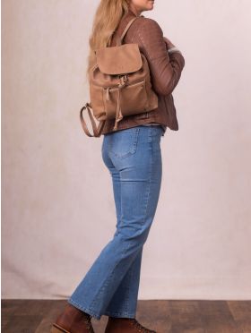 Harstone Leather Backpack in Taupe