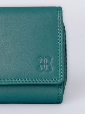 Small Leather Purse in Teal