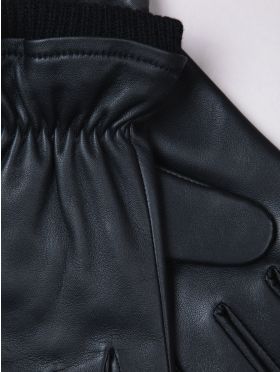 David Leather Gloves in Black