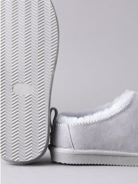 Ladies' Sheepskin Clog Slippers in Light Grey
