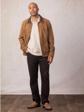 Crummock Collared Suede Jacket in Camel