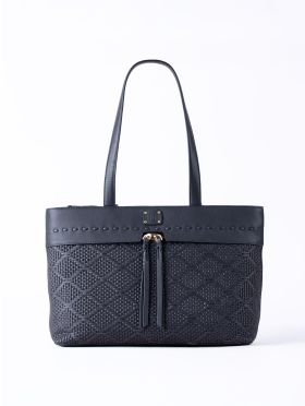 Wasdale Leather Tote Bag in Dark Navy