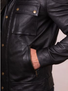 Burnmoor Leather Jacket in Black