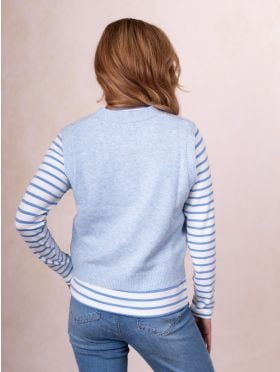 Jewel Knitted Waistcoat in Blue