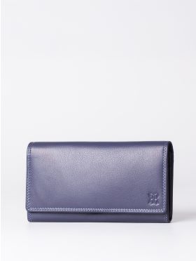 Large Leather Purse in Purple