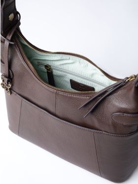 Newby Leather Hobo Shoulder Bag in Chocolate