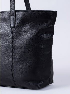 Torver Leather Tote Bag in Black