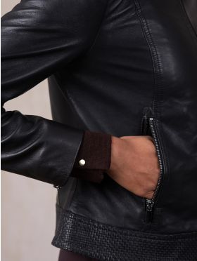 Anthorn Leather Jacket in Black