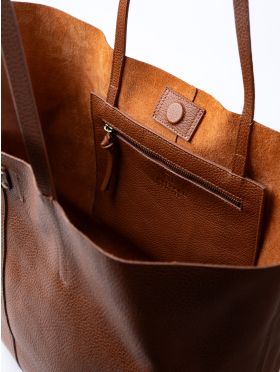 Tarraby Leather Tote Bag in Tan
