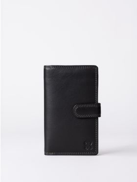 Medium Leather Tab Purse in Black