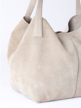 Santon Suede Tote Bag in Stone