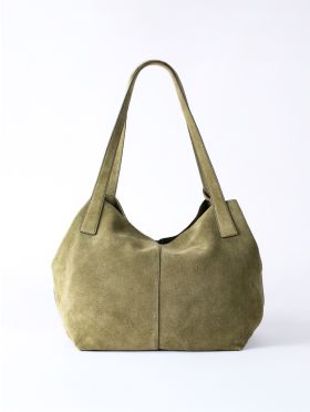 Santon Suede Tote Bag in Green