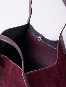 Mirehouse Suede Tote Bag in Berry