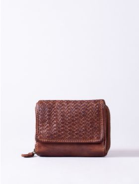 Wreay Small Leather Purse in Cognac