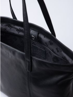 Torver Leather Tote Bag in Black