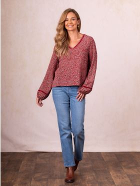 Lynsey Blouse in Red