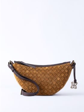 Mirehouse Suede Sling Bag in Cognac